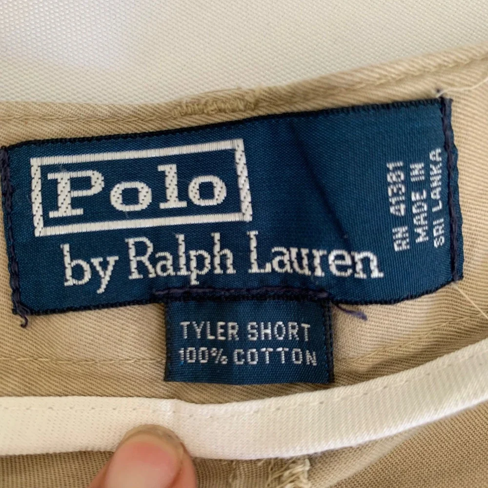 Polo Ralph Lauren Tyler Short Men‎ 36 Tan Khaki Pleated Chino Old Money Ivy